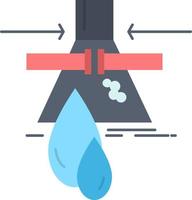 vector de icono de color plano de contaminación de fábrica de detección de fugas químicas