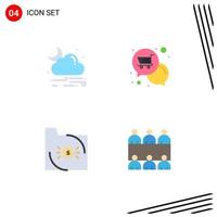 User Interface Pack of 4 Basic Flat Icons of wind bank weather offer business Editable Vector Design Elements