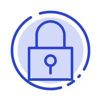 Lock Password Password Lock Secure Password Blue Dotted Line Line Icon vector