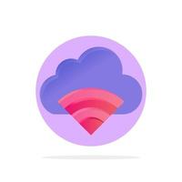 Cloud Connection Wifi Signal Abstract Circle Background Flat color Icon vector