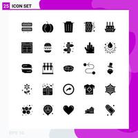 Universal Icon Symbols Group of 25 Modern Solid Glyphs of steamship ship delete shopping money Editable Vector Design Elements