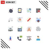 16 User Interface Flat Color Pack of modern Signs and Symbols of hose data premium chart analytic Editable Pack of Creative Vector Design Elements