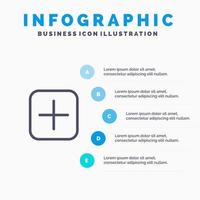 Instagram Plus Sets Upload Line icon with 5 steps presentation infographics Background vector