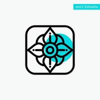 Flower Easter Nature turquoise highlight circle point Vector icon