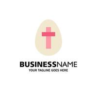 Egg Easter Holiday Sign Business Logo Template Flat Color vector