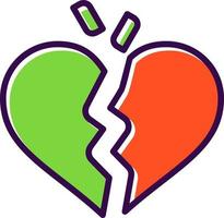 Broken Heart Vector Icon Design