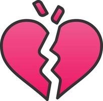 Broken Heart Vector Icon Design