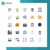 User Interface Pack of 25 Basic Flat Colors of wifi smartphone shield network column Editable Vector Design Elements