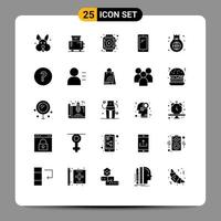 25 iconos creativos signos y símbolos modernos de la bolsa de finanzas reloj inteligente elementos de diseño vectorial editables móviles para iphone vector