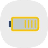 Battery Half Vector Icon Design