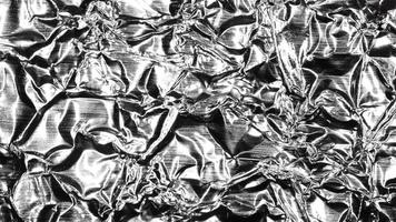 Monochrome Crumpled Metallic Black and White Foil Background Texture loop. video