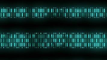 loop de plano de fundo do código de dados de dna azul. seqüência de saída de código de dados de dna ciência perfeita. cenários de código de individualidade humana. video