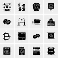 16 iconos de negocios universales vector ilustración de icono creativo para usar en proyectos relacionados con la web y dispositivos móviles