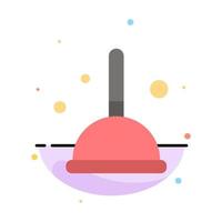 Broom Cleaning Mop Witch Abstract Flat Color Icon Template vector