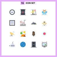 Universal Icon Symbols Group of 16 Modern Flat Colors of group business location teamwork home Editable Pack of Creative Vector Design Elements