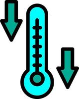 diseño de icono de vector de baja temperatura