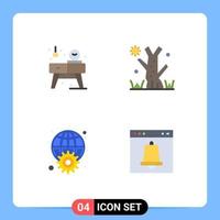 4 Universal Flat Icons Set for Web and Mobile Applications home internet watch tree web Editable Vector Design Elements