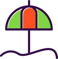 Umbrella Beach Vector Icon Design