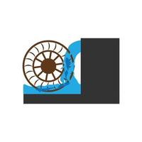 water wheel logo vector