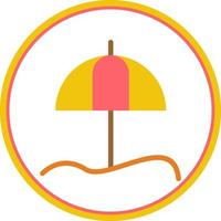 Umbrella Beach Vector Icon Design