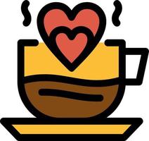 diseño de icono de vector de café de corazón