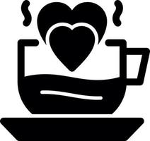 Heart Coffee Vector Icon Design