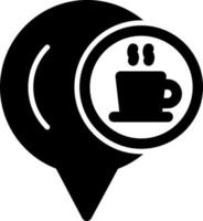 diseño de icono de vector de ubicación de café