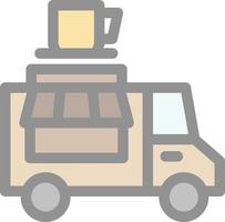 Coffee Truck Vector Icon Design