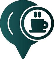 diseño de icono de vector de ubicación de café