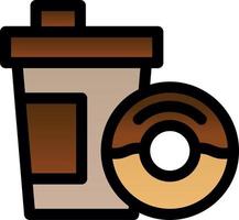 Coffee Doughnut Vector Icon Design