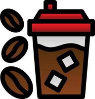 Iced Coffee Vector Icon Design