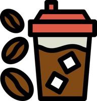 Iced Coffee Vector Icon Design