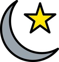 Star And Crescent Vector Icon Design