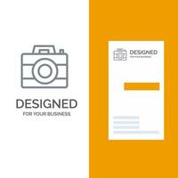 Camera Computer Digital Technology Grey Logo Design and Business Card Template vector