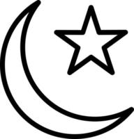 Star And Crescent Vector Icon Design