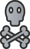 Skull Crossbones Vector Icon Design