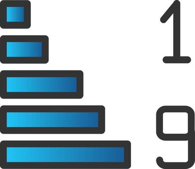 ordenar el diseño de iconos vectoriales numéricos hacia abajo vector