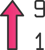 Sort Numeric Up Alt Vector Icon Design