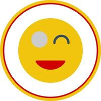 Smile Wink Vector Icon Design