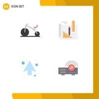 Pictogram Set of 4 Simple Flat Icons of baby up art pencil presentation Editable Vector Design Elements