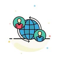 Connected Connections User Internet Global Abstract Flat Color Icon Template vector