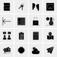 16 iconos universales de negocios vector ilustración de icono creativo para usar en proyectos relacionados con la web y dispositivos móviles