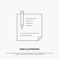 Contract Document File Page Paper Sign Signing Line Icon Vector