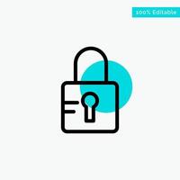 Lock Locked School turquoise highlight circle point Vector icon