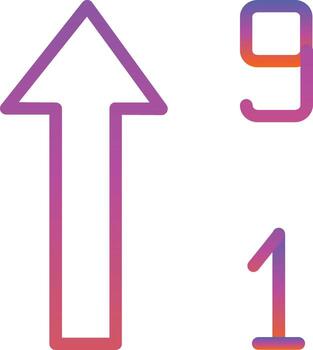 ordenar numérico arriba alt vector icono diseño