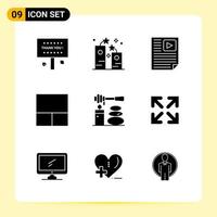 9 Creative Icons for Modern website design and responsive mobile apps 9 Glyph Symbols Signs on White Background 9 Icon Pack vector