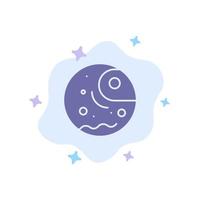 Distant Gas Giant Planet Blue Icon on Abstract Cloud Background vector