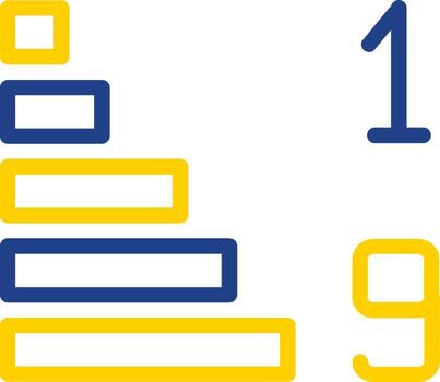 ordenar el diseño de iconos vectoriales numéricos hacia abajo vector