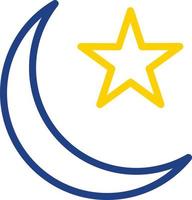 Star And Crescent Vector Icon Design
