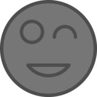 Smile Wink Vector Icon Design